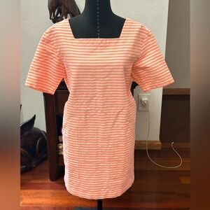 MARC BY MARC JACOBS WOMENS ORANGE AND WHITE STRIPED DRESS SIZE SMALL EUC